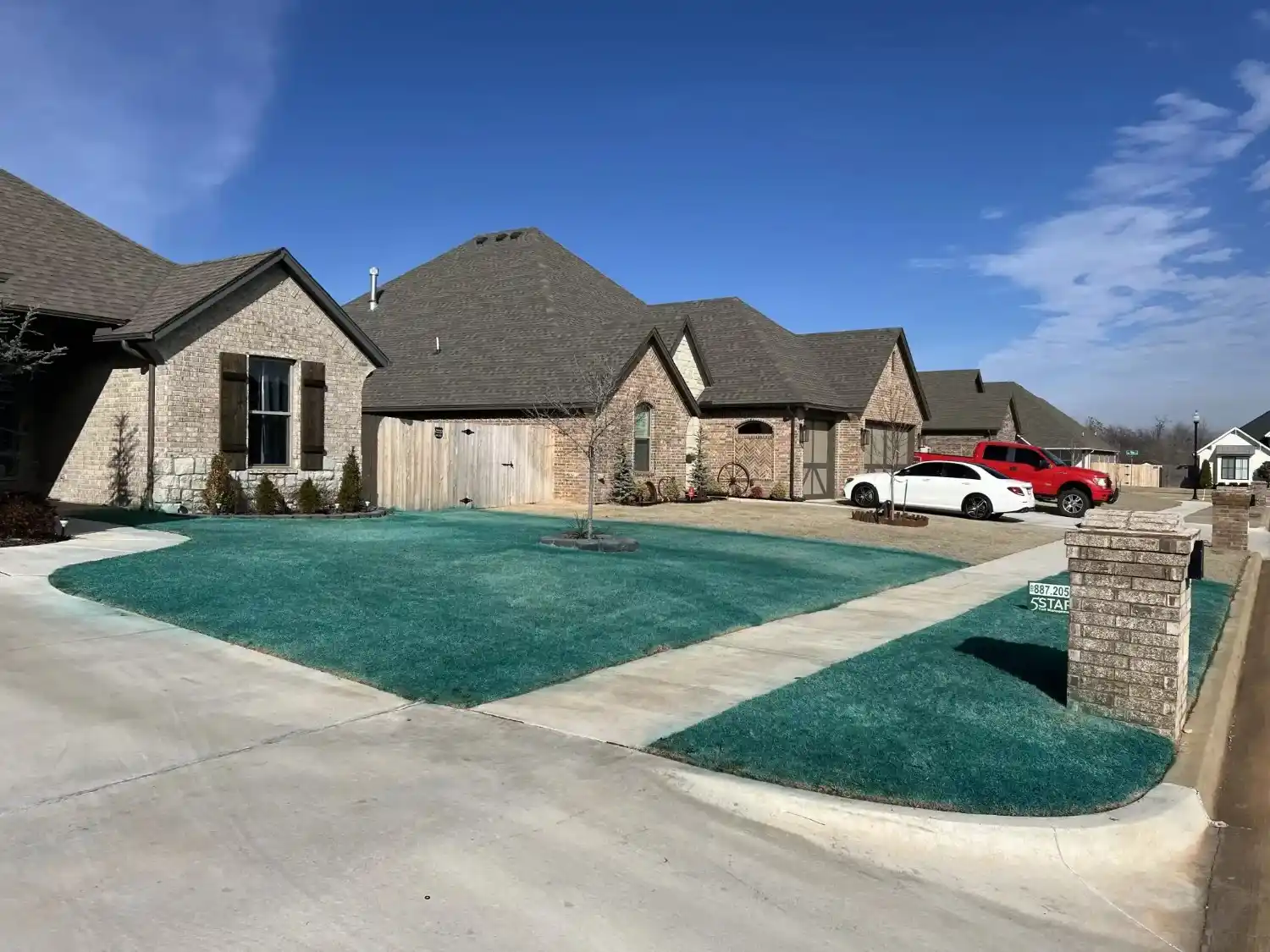 Whats the blue stuff on the lawn right now?