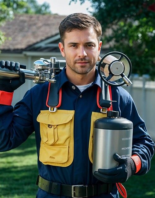 LawnSpark lawn care team standing together providing professional lawn maintenance and landscaping services