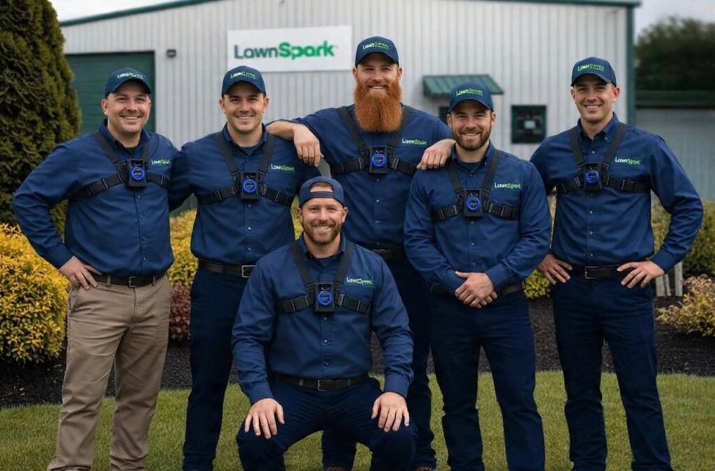 LawnSpark team providing professional lawn care and pest control services