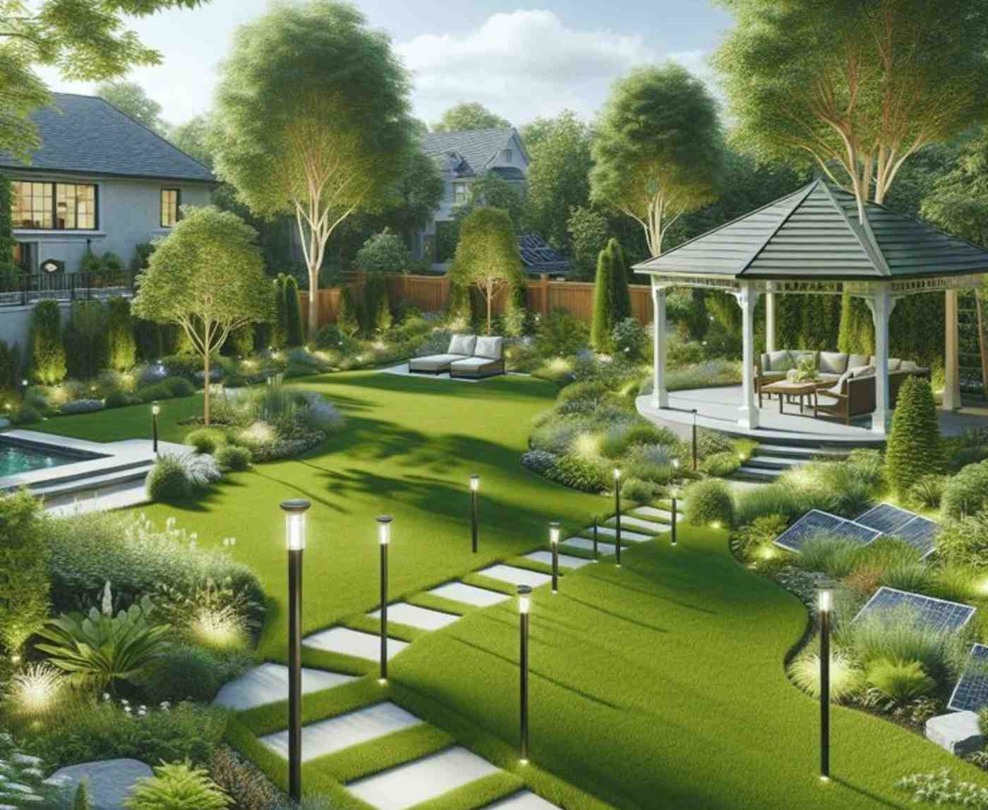 A well-maintained green lawn with evenly cut grass, showing a clean and tidy yard that reflects the benefits of regular mowing, including thicker growth, improved appearance, and a healthier outdoor space.
